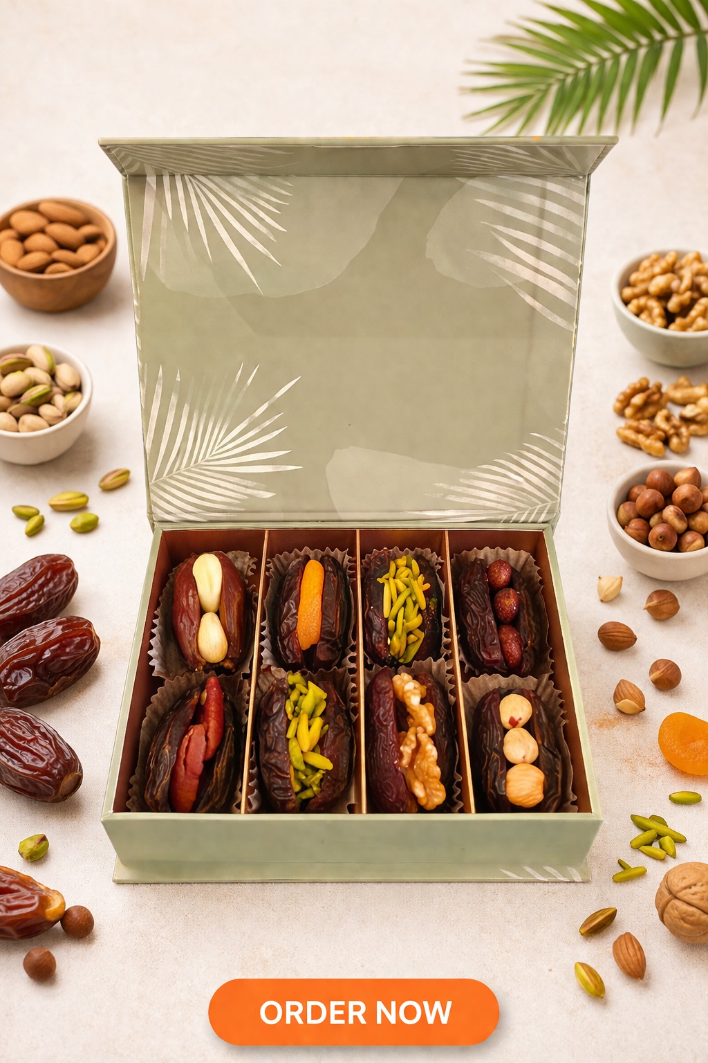 Healthy Mejdoul eight-piece box, shown in full